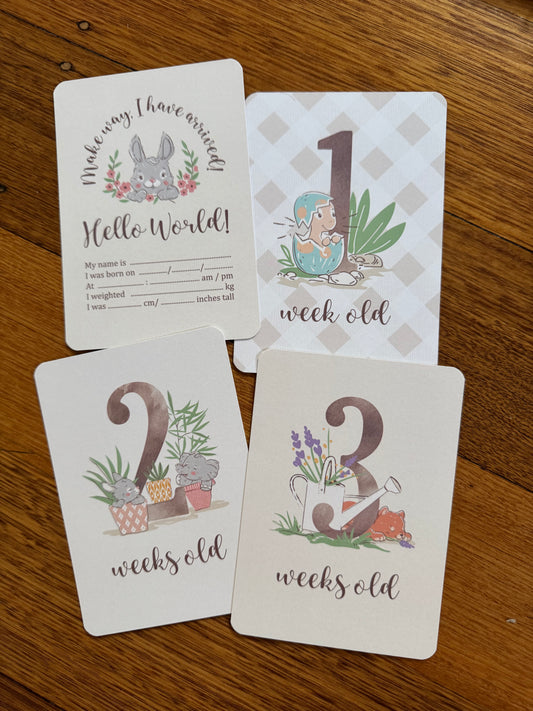 Whimsical Paws & Tails Milestone Card